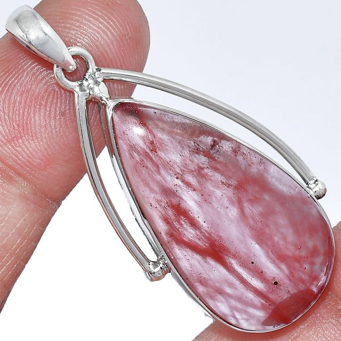 Watermelon Cherry Quartz Pendant SDP152337 P-1566, 17x33 mm