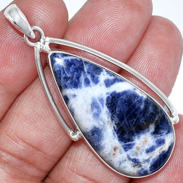 Sodalite Pendant SDP152338 P-1566, 18x38 mm