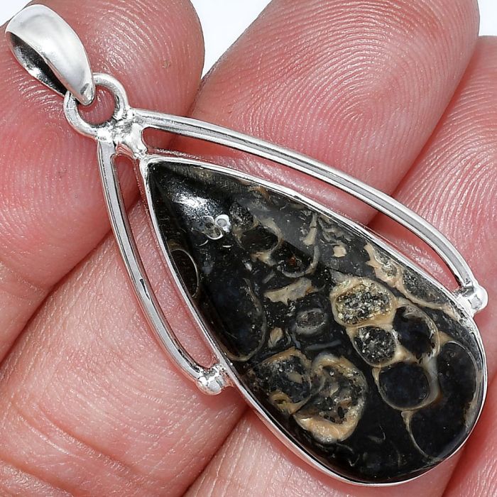 Turtella Jasper Pendant SDP152340 P-1566, 16x37 mm