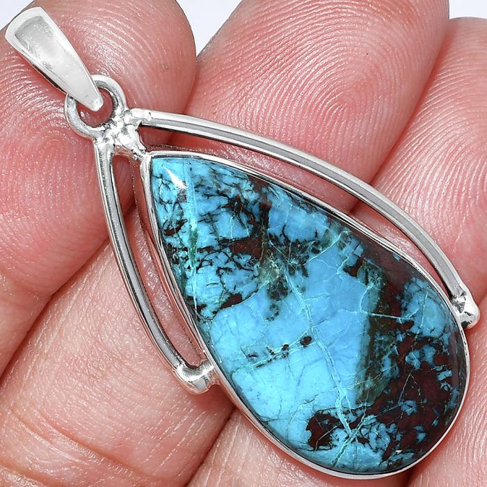 Shattuckite Pendant SDP152348 P-1566, 17x31 mm