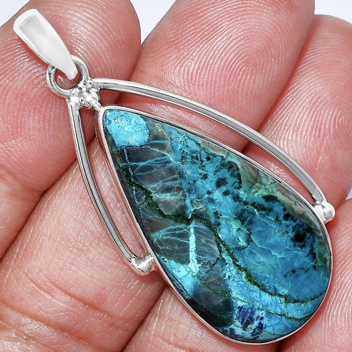 Shattuckite Pendant SDP152352 P-1566, 17x33 mm