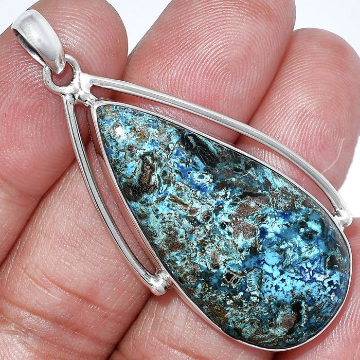 Shattuckite Pendant SDP152354 P-1566, 19x39 mm