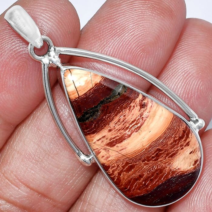 Snake Skin Jasper Pendant SDP152369 P-1566, 18x33 mm