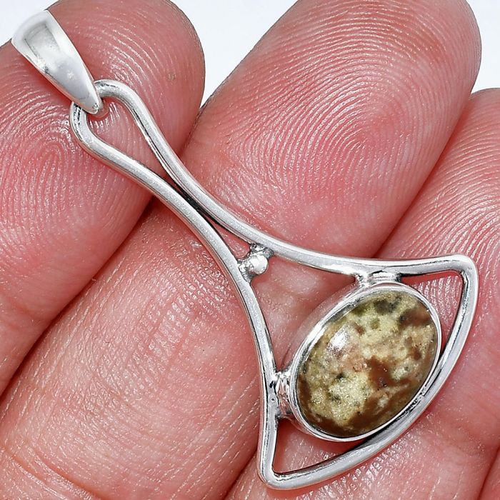 Leopard Skin Jasper Pendant SDP152386 P-1574, 8x12 mm