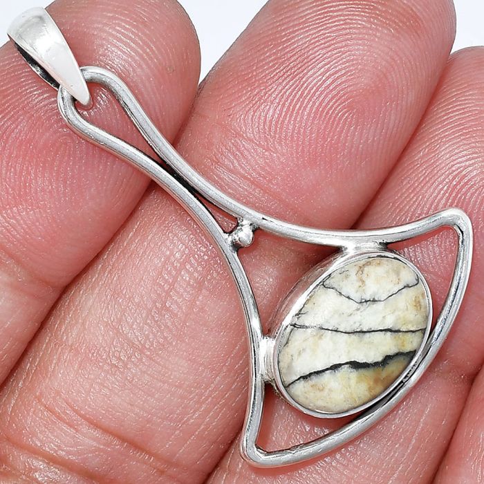 Authentic White Buffalo Turquoise Nevada Pendant SDP152399 P-1574, 10x14 mm