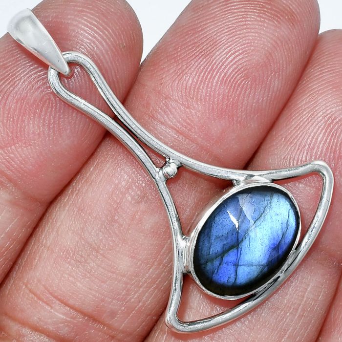 Blue Fire Labradorite Pendant SDP152431 P-1574, 10x14 mm