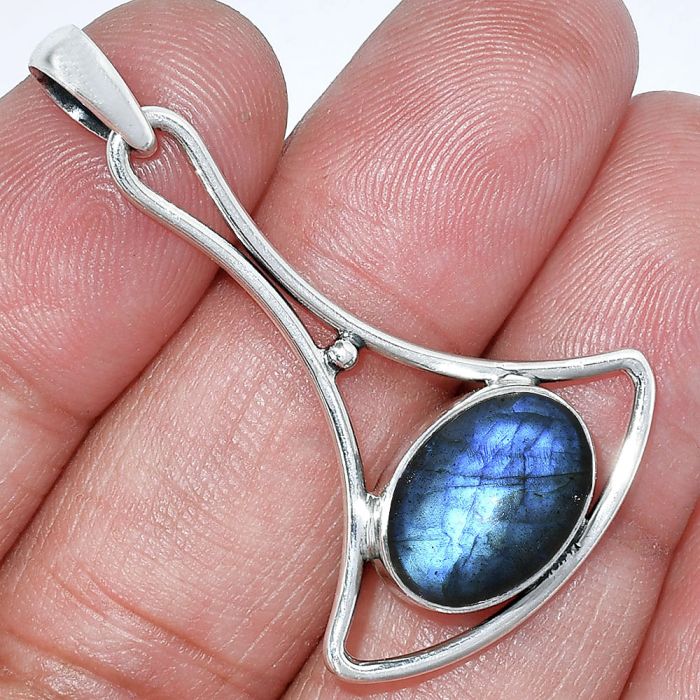 Blue Fire Labradorite Pendant SDP152432 P-1574, 10x14 mm