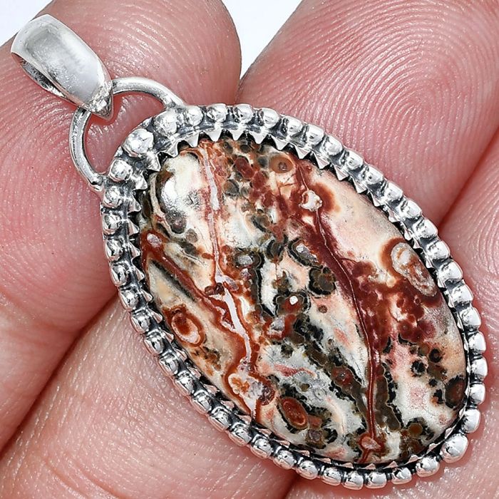 Leopard Skin Jasper Pendant SDP152436 P-1312, 16x26 mm