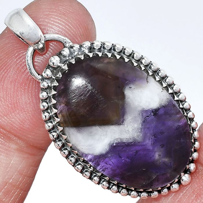 Chevron Amethyst Pendant SDP152452 P-1312, 18x26 mm