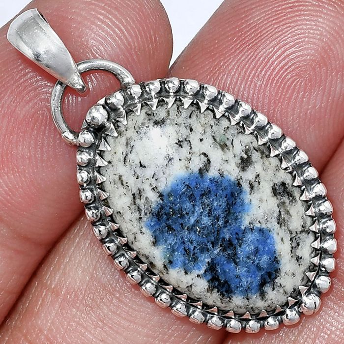 K2 Blue - Azurite In Quartz Pendant SDP152453 P-1312, 15x22 mm