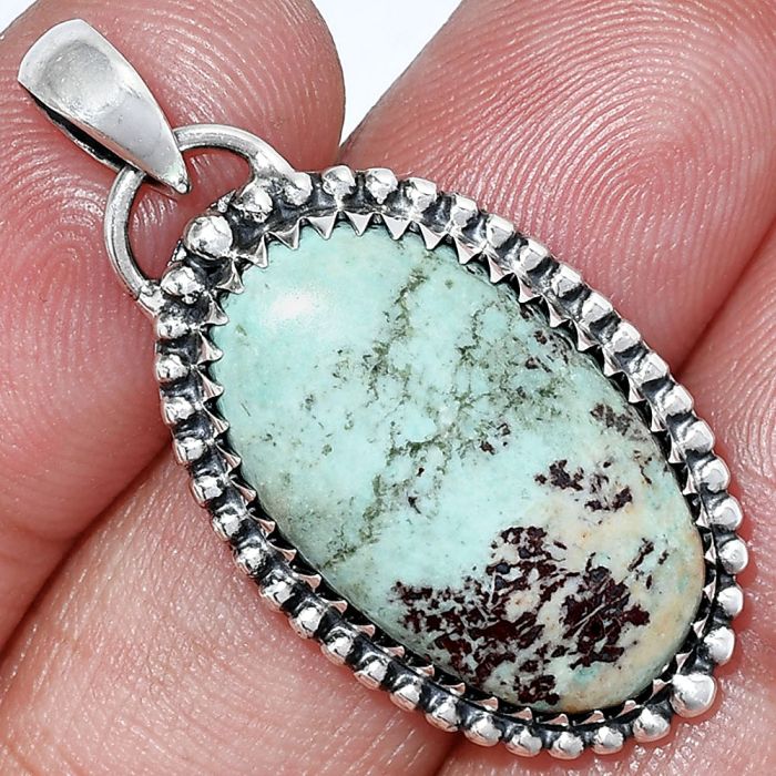 Royston Ribbon Turquoise Pendant SDP152468 P-1312, 14x23 mm