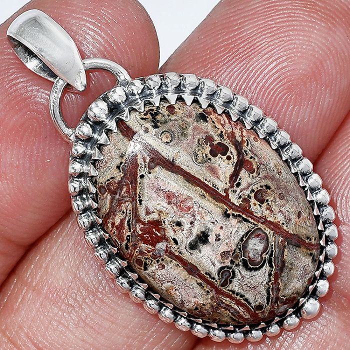 Leopard Skin Jasper Pendant SDP152472 P-1312, 17x23 mm