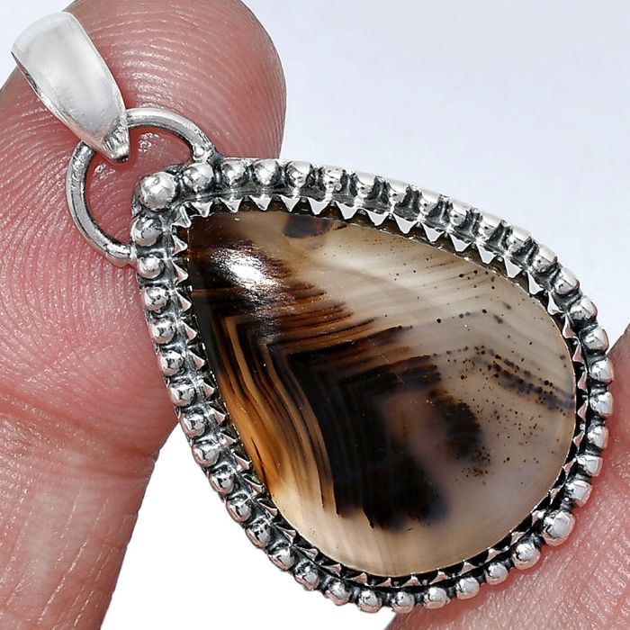 Montana Agate Pendant SDP152477 P-1312, 18x23 mm