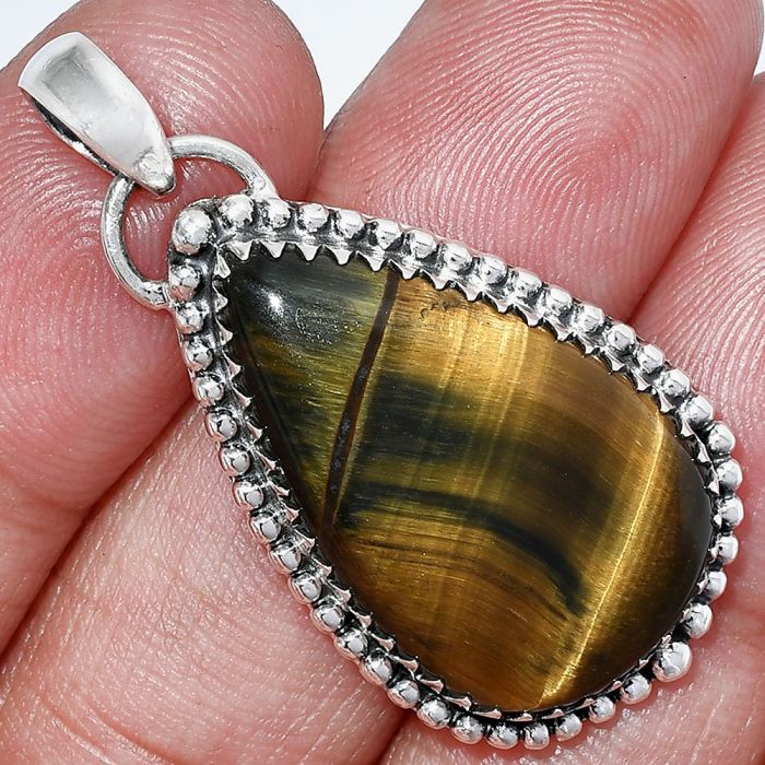 Blue Tiger Eye Pendant SDP152485 P-1312, 16x26 mm