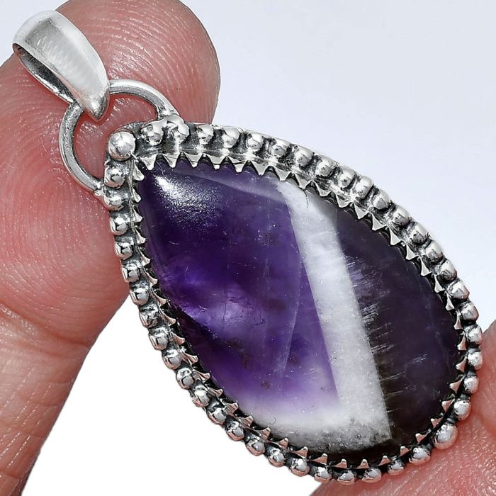 Chevron Amethyst Pendant SDP152489 P-1312, 16x27 mm