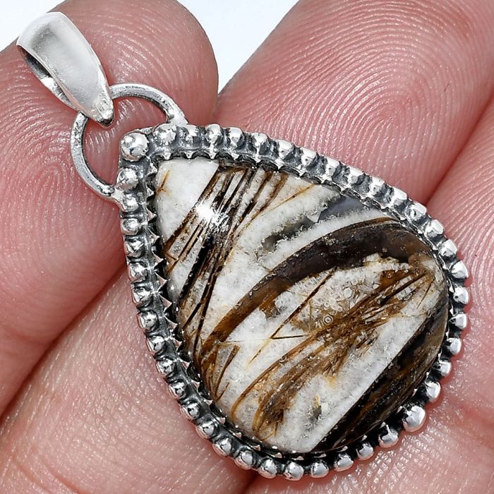 Stick Agate Pendant SDP152490 P-1312, 18x23 mm