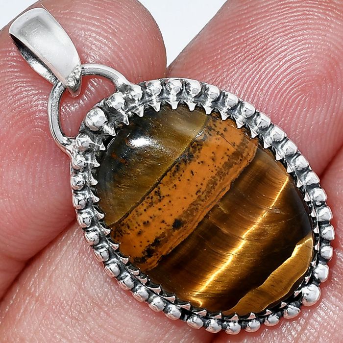 Tiger Eye Pendant SDP152491 P-1312, 16x21 mm