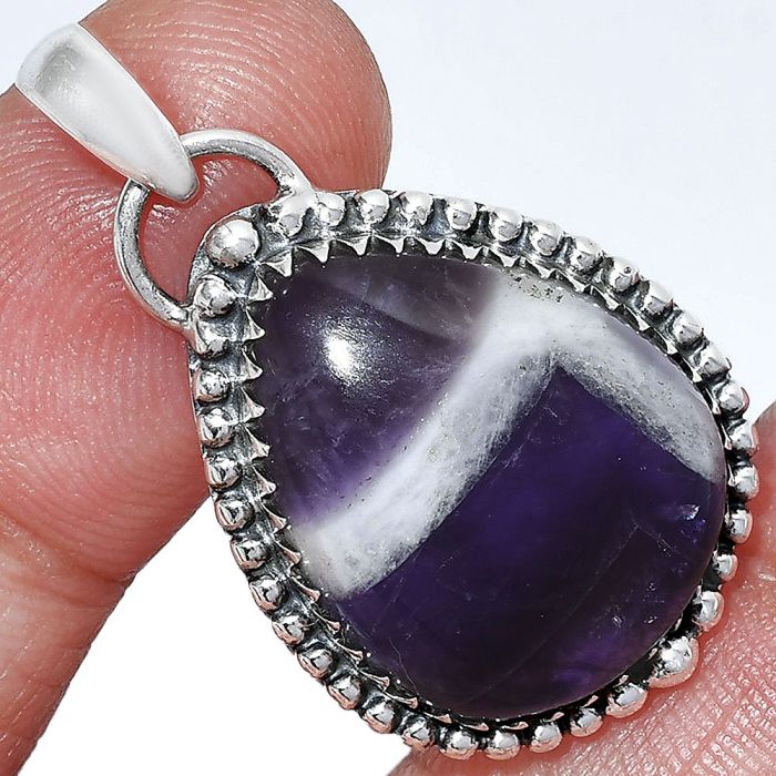 Chevron Amethyst Pendant SDP152492 P-1312, 17x21 mm