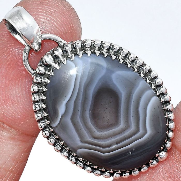 Banded Onyx Pendant SDP152502 P-1312, 18x23 mm