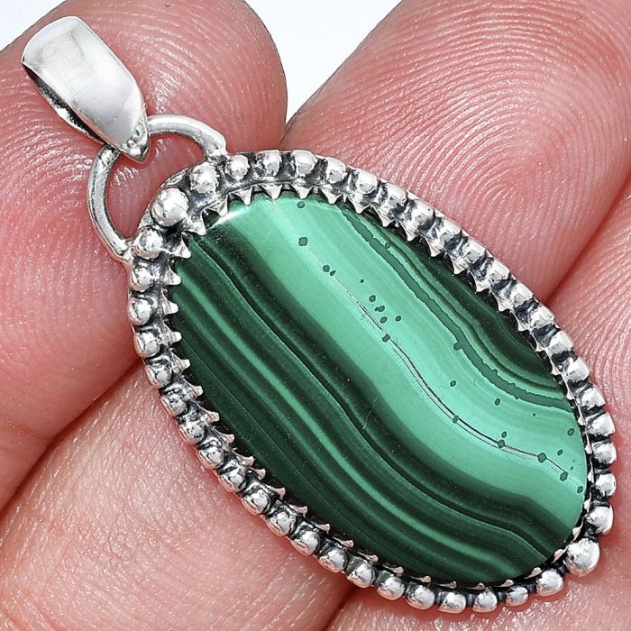 Malachite Eye Pendant SDP152511 P-1312, 14x25 mm