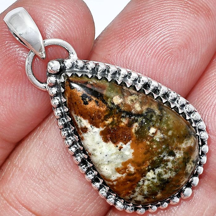 Rocky Butte Picture Jasper Pendant SDP152513 P-1312, 16x24 mm