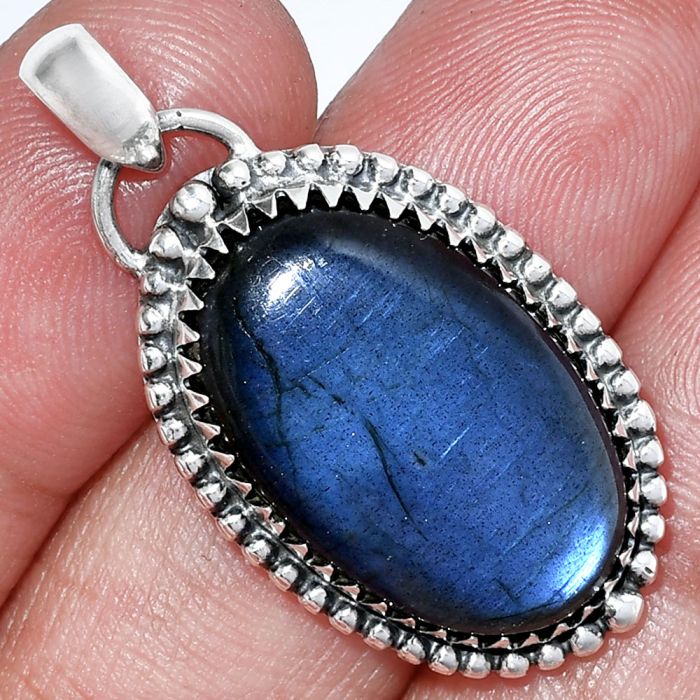 Blue Fire Labradorite Pendant SDP152514 P-1312, 15x23 mm