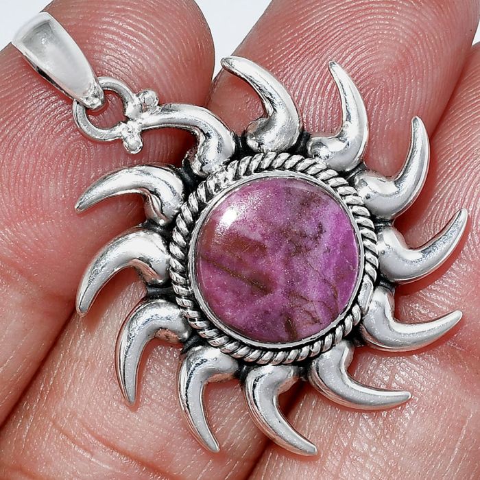 Sun - Pink Cobalt Pendant SDP152519 P-1264, 12x12 mm