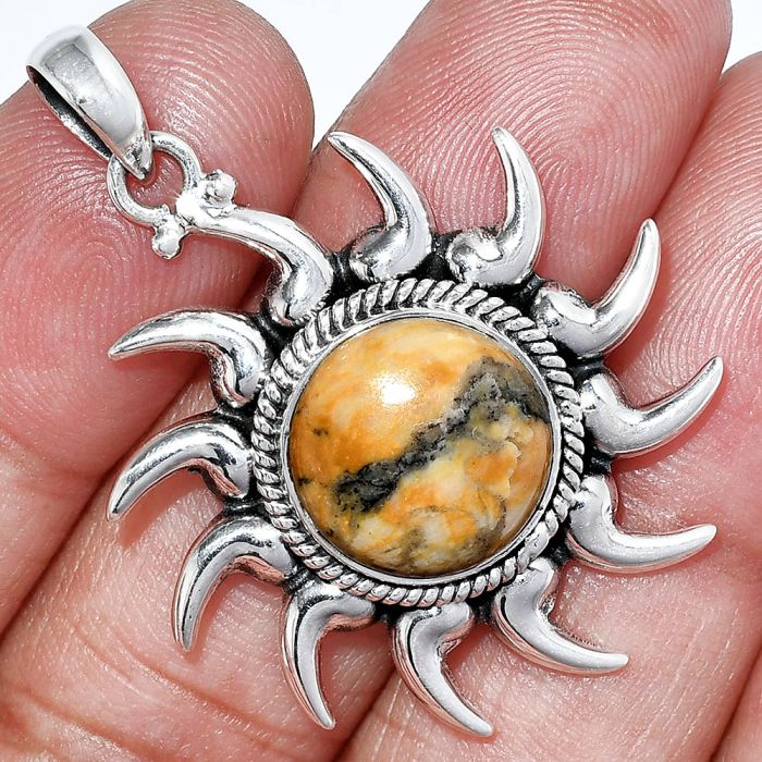 Sun - Honey Dendritic Opal Pendant SDP152531 P-1264, 13x13 mm