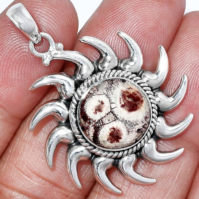 Sun - Mexican Bird Eye Pendant SDP152549 P-1264, 13x13 mm