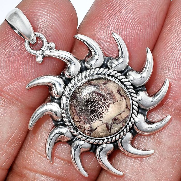 Sun - Mexican Bird Eye Pendant SDP152571 P-1264, 12x12 mm