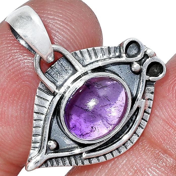 Evil Eye - Amethyst Cab Pendant SDP152751 P-1112, 8x10 mm