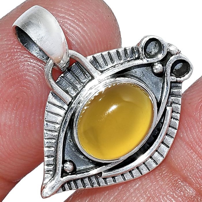 Evil Eye - Yellow Onyx Pendant SDP152752 P-1112, 8x10 mm