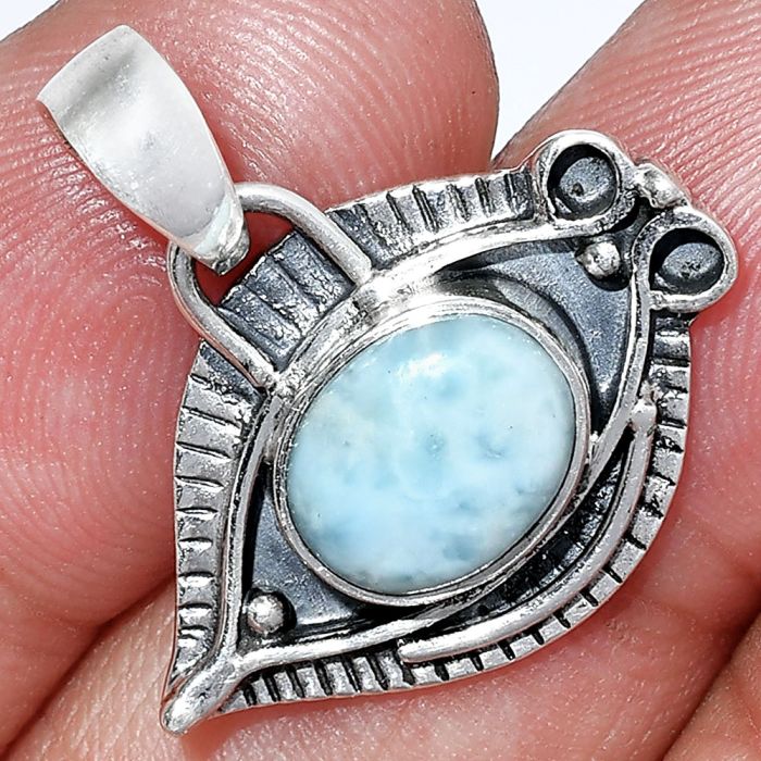 Evil Eye - Larimar (Dominican Republic) Pendant SDP152762 P-1112, 8x10 mm