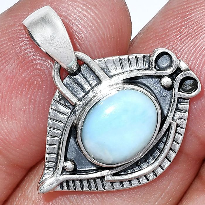 Evil Eye - Larimar (Dominican Republic) Pendant SDP152763 P-1112, 8x10 mm