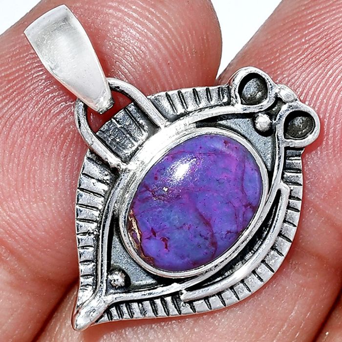 Evil Eye - Copper Purple Turquoise Pendant SDP152772 P-1112, 8x11 mm