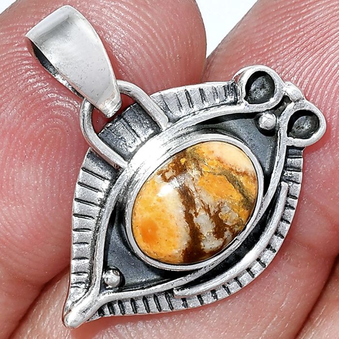 Evil Eye - Coral Jasper Pendant SDP152783 P-1112, 8x10 mm