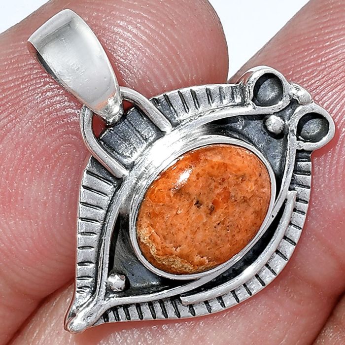 Evil Eye - Red Sponge Coral Pendant SDP152787 P-1112, 8x10 mm