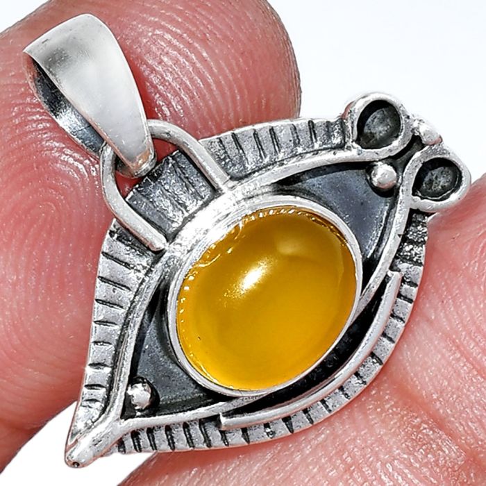 Evil Eye - Yellow Onyx Pendant SDP152797 P-1112, 8x10 mm