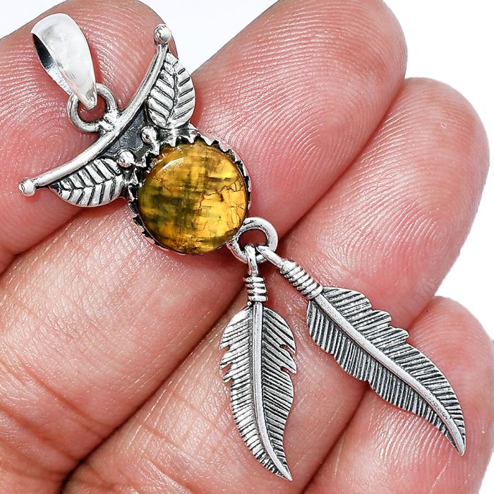 Feather - Nellite Pendant SDP152916 P-1284, 10x10 mm