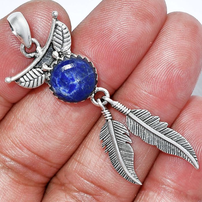 Feather - Lapis Lazuli Pendant SDP152920 P-1284, 10x10 mm