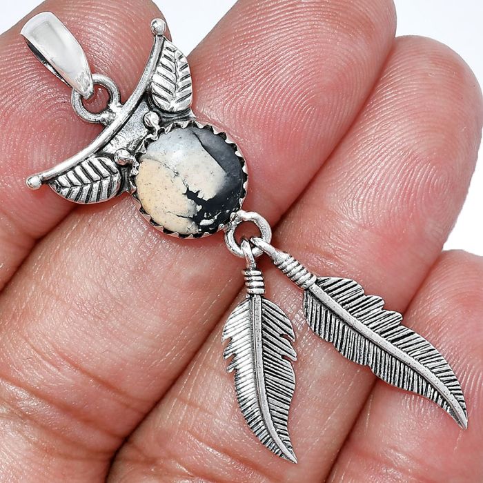 Feather - Maligano Jasper Pendant SDP152939 P-1284, 10x10 mm