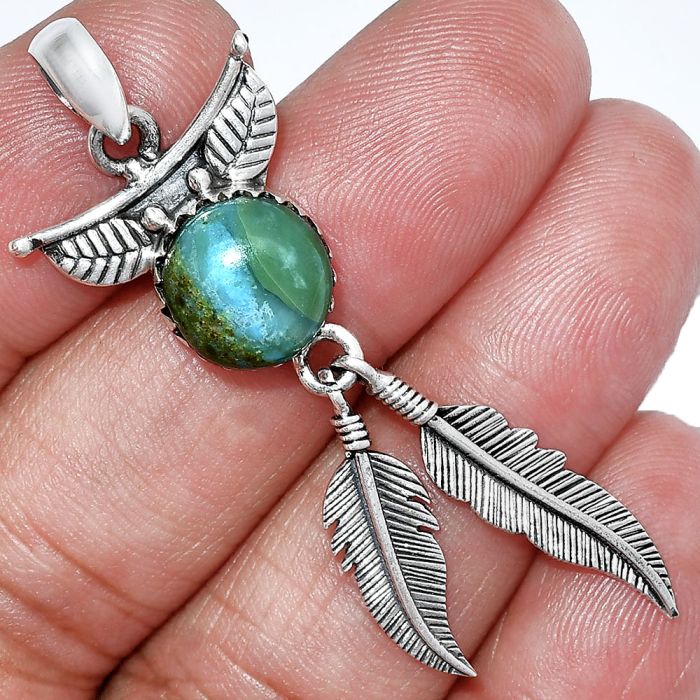 Feather - Peruvian Opalina Pendant SDP152942 P-1284, 10x10 mm