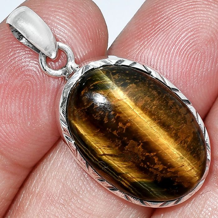 Tiger Eye Pendant SDP153001 P-1079, 15x22 mm