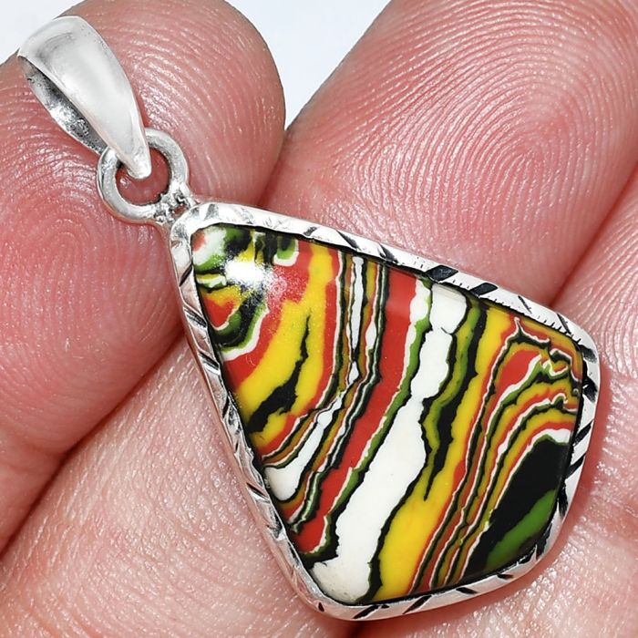 Fordite Detroit Agate Pendant SDP153014 P-1079, 18x24 mm