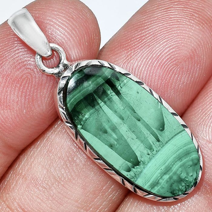 Malachite Eye Pendant SDP153016 P-1079, 12x26 mm