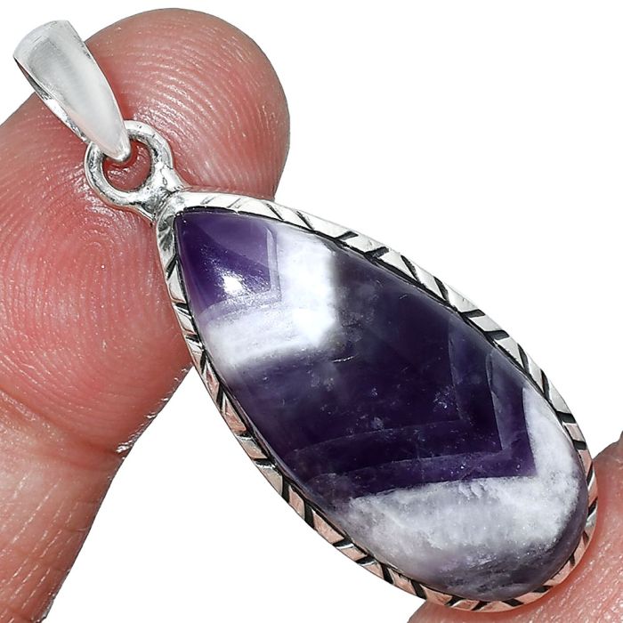 Chevron Amethyst Pendant SDP153017 P-1079, 13x29 mm