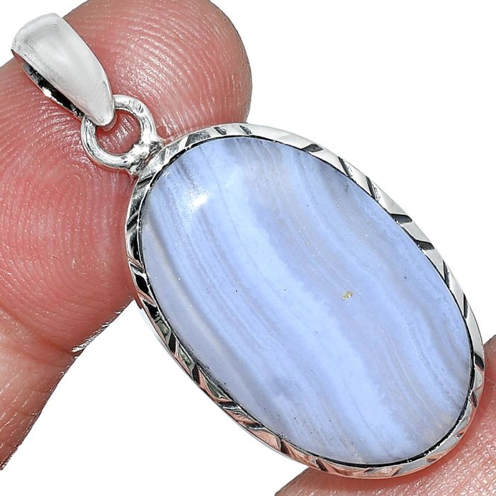 Blue Lace Agate Pendant SDP153021 P-1079, 16x25 mm