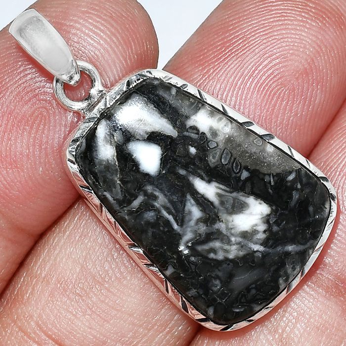 Mexican Cabbing Fossil Pendant SDP153022 P-1079, 17x24 mm