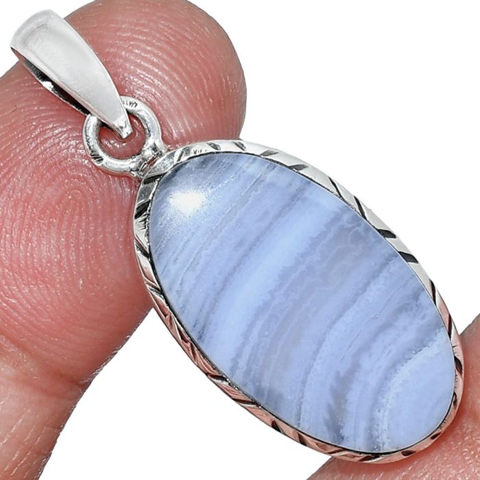 Blue Lace Agate Pendant SDP153024 P-1079, 13x23 mm