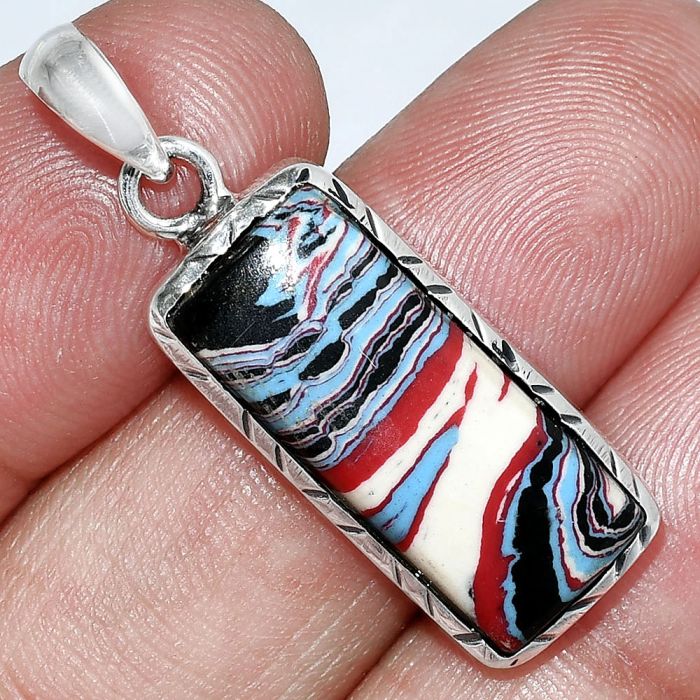 Fordite Detroit Agate Pendant SDP153025 P-1079, 9x23 mm